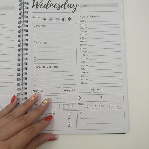 Today Hardcover 2025 Spiral Bound Undated Task Planner Notebook With Stickers - Picture 4 of 13